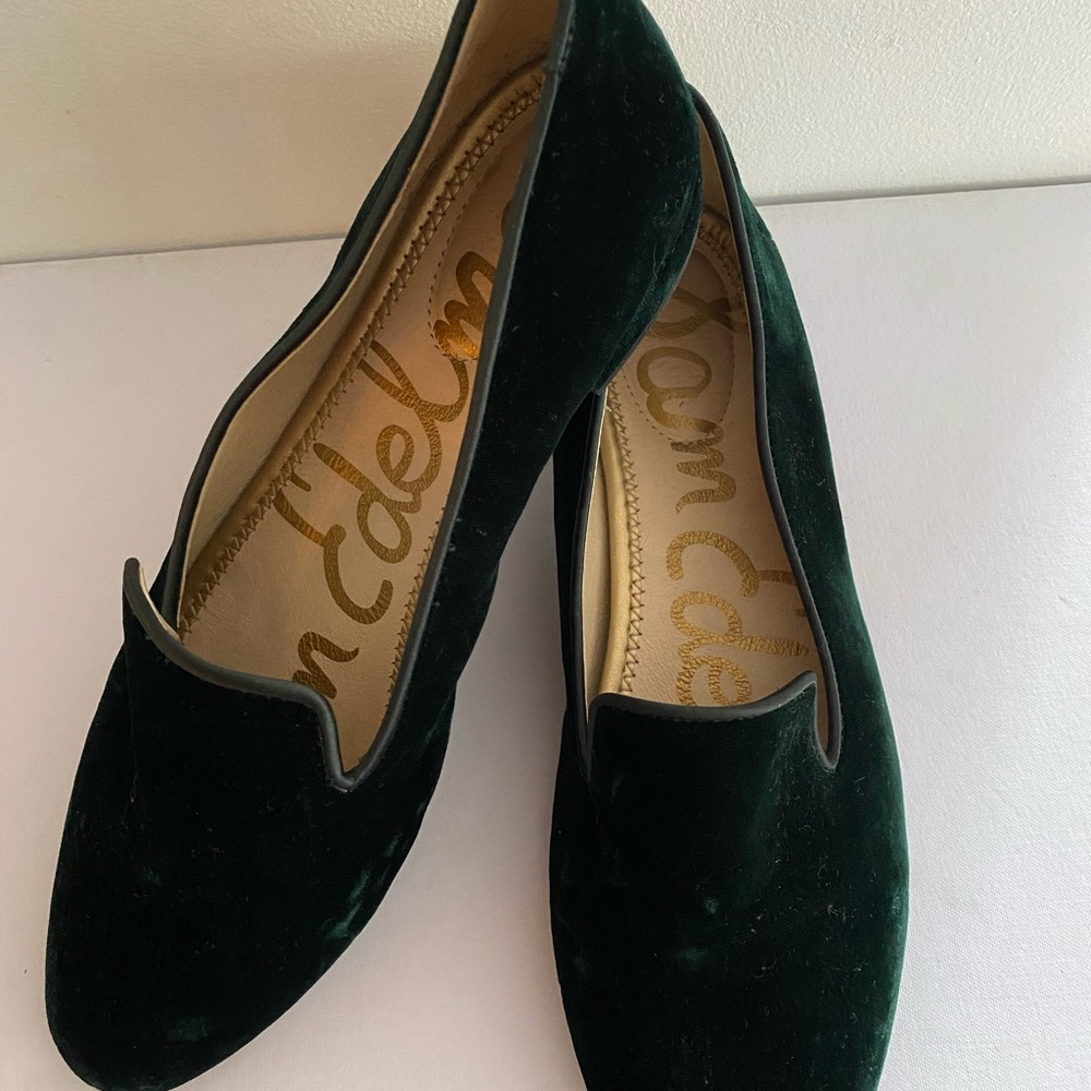 Sam Edelman Dark Green Velvet Loafer Shoes Size 9M - Picture 5 of 8